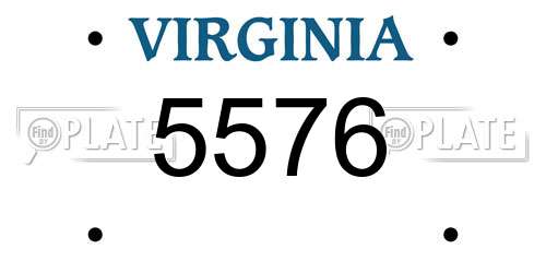 5576 Virginia License Plate