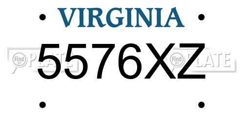 5576XZ Virginia License Plate