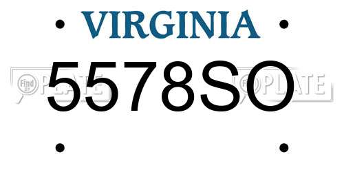 5578SO Virginia License Plate