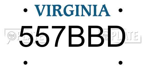 557BBD Virginia License Plate