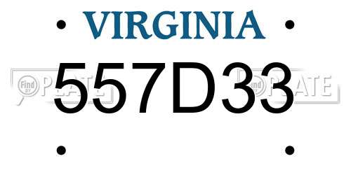 557D33 Virginia License Plate