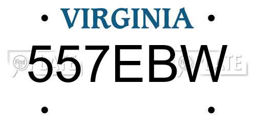 557EBW Virginia License Plate