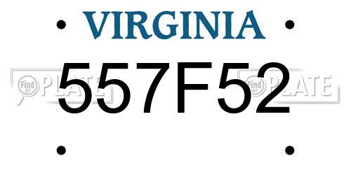 557F52 Virginia License Plate
