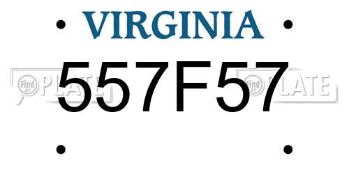 557F57 Virginia License Plate