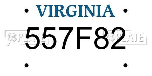 557F82 Virginia License Plate