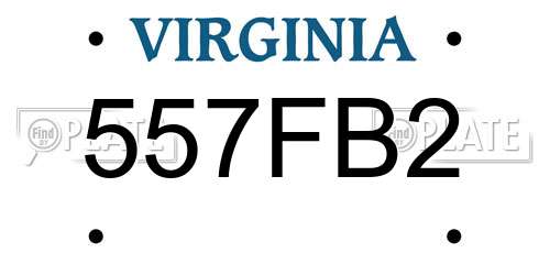 557FB2 Virginia License Plate
