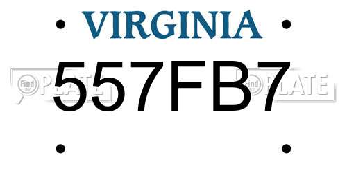 557FB7 Virginia License Plate