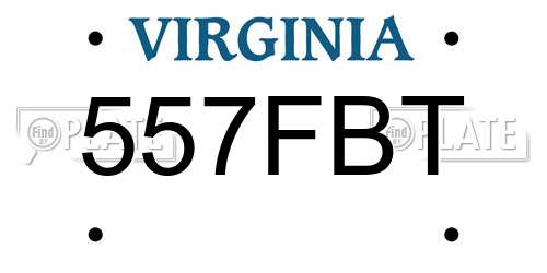 557FBT Virginia License Plate