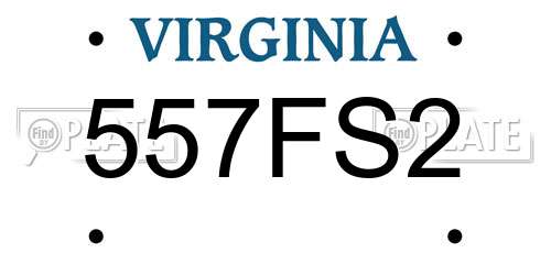 557FS2 Virginia License Plate