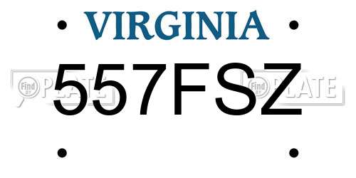 557FSZ Virginia License Plate
