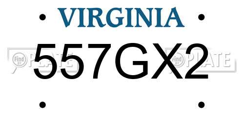 557GX2 Virginia License Plate