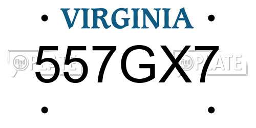 557GX7 Virginia License Plate