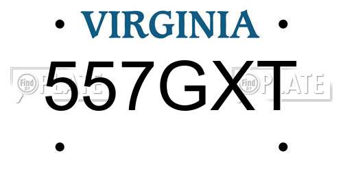557GXT Virginia License Plate