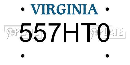 557HT0 Virginia License Plate
