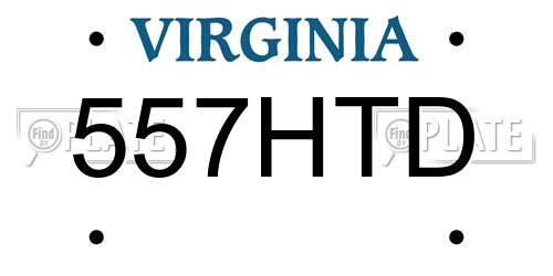 557HTD Virginia License Plate