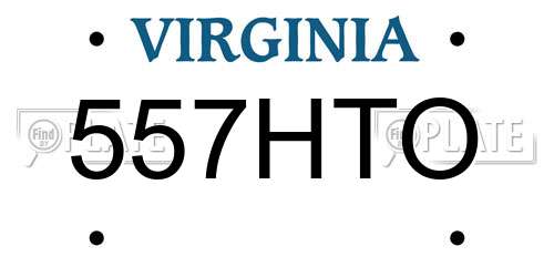 557HTO Virginia License Plate