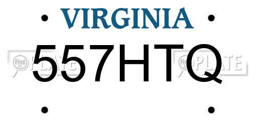 557HTQ Virginia License Plate