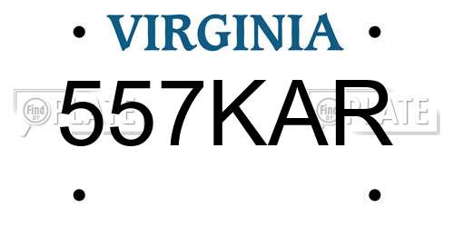 557KAR Virginia License Plate