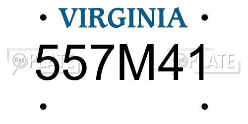 557M41 Virginia License Plate