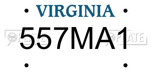 557MA1 Virginia License Plate