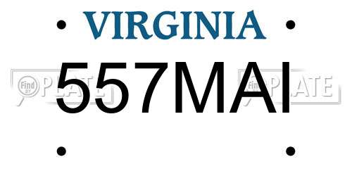 557MAI Virginia License Plate