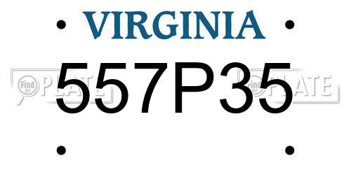 557P35 Virginia License Plate