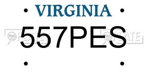 557PES Virginia License Plate