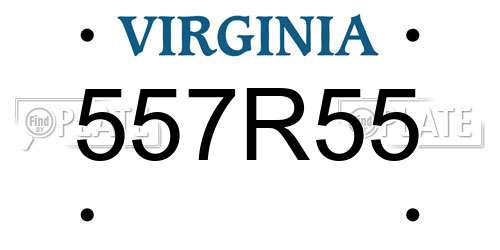 557R55 Virginia License Plate