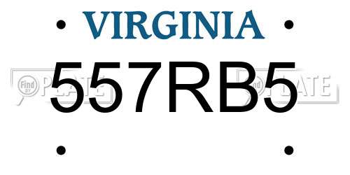 557RB5 Virginia License Plate