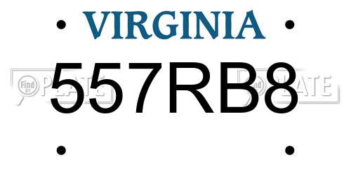557RB8 Virginia License Plate
