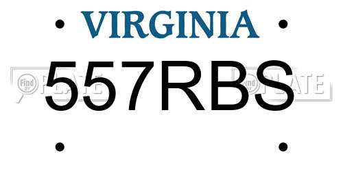557RBS Virginia License Plate
