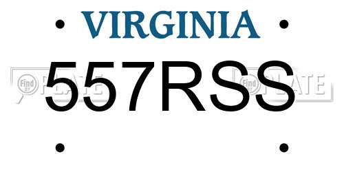 557RSS Virginia License Plate