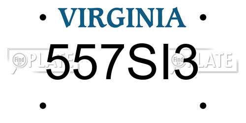 557SI3 Virginia License Plate