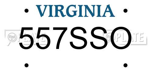 557SSO Virginia License Plate