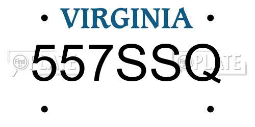 557SSQ Virginia License Plate