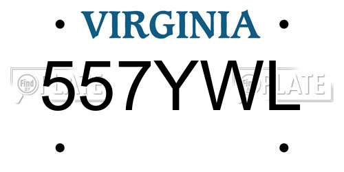 557YWL Virginia License Plate