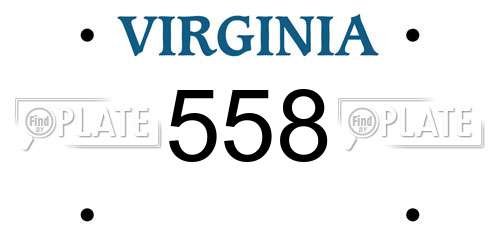 558 Virginia License Plate