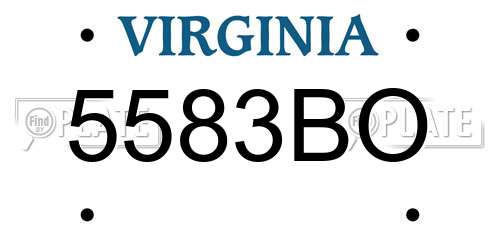 5583BO Virginia License Plate