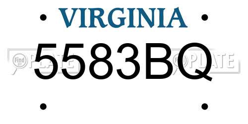 5583BQ Virginia License Plate