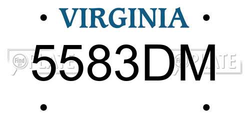 5583DM Virginia License Plate