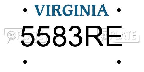 5583RE Virginia License Plate