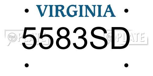 5583SD Virginia License Plate