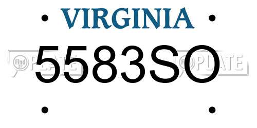 5583SO Virginia License Plate