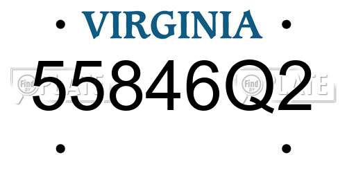 55846Q2 Virginia License Plate