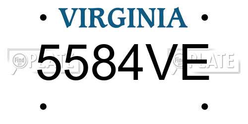 5584VE Virginia License Plate