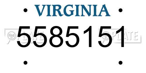 5585151 Virginia License Plate