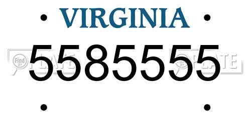 5585555 Virginia License Plate