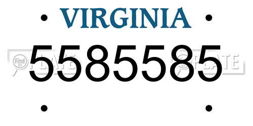 5585585 Virginia License Plate