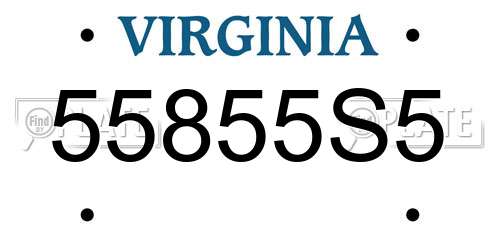 55855S5 Virginia License Plate