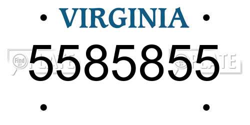 5585855 Virginia License Plate